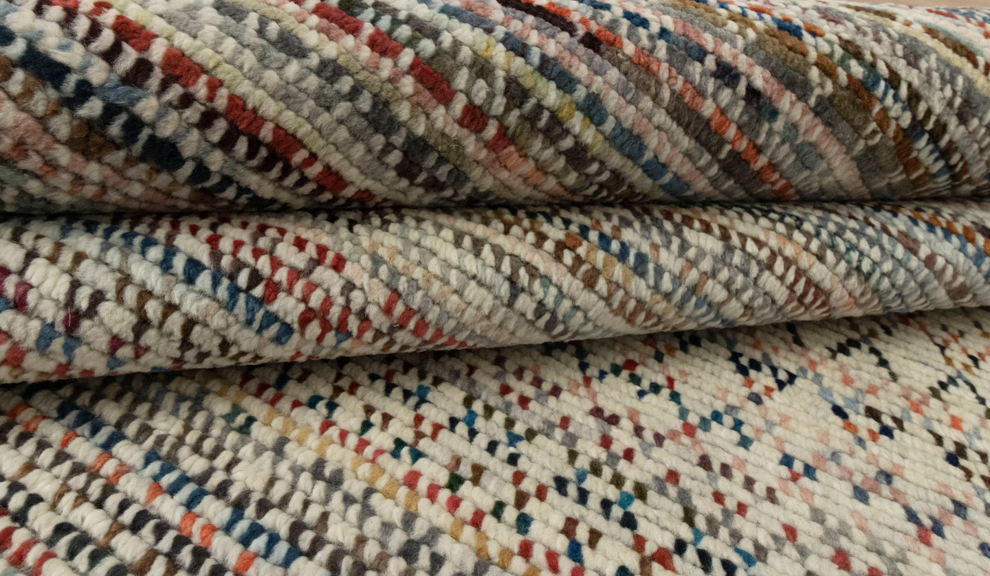 Kantha Colorful Geometric Handmade Rug